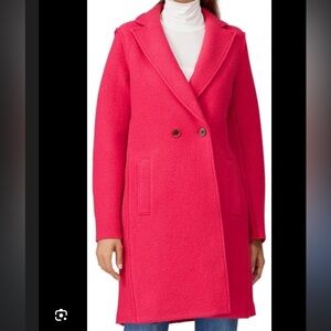 J. Crew Italian Boiled Wool Daphne Top Coat in fuchsia pink